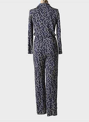 Combi-pantalon fermeture boutonnée sur le devant manches longues bleu SIYU femme