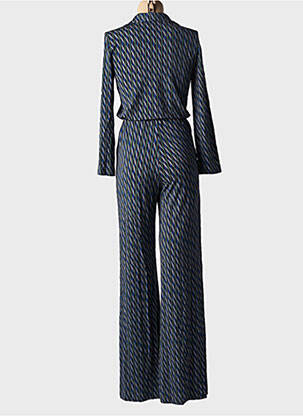 Combi-pantalon fermeture boutonnée sur le devant manches longues bleu SIYU femme
