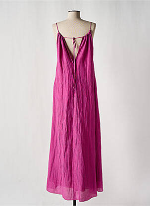 Robe longue doublure fines bretelles violet POMANDERE femme