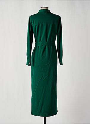 Robe mi-longue manches longues manches longues vert CALIBAN femme