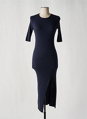 Robe pull coupe cintrée manches courtes bleu ALEXANDRA GOLOVANOFF femme