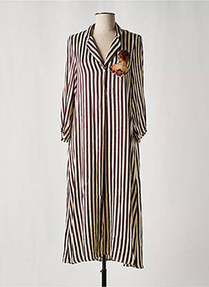 Robe mi-longue coupe fluide manches longues violet SHIRTAPORTER femme