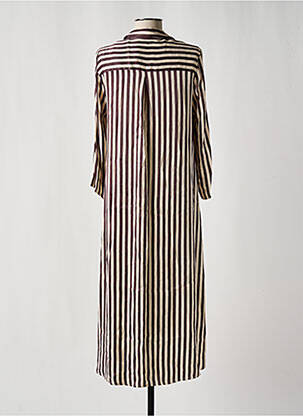 Robe mi-longue coupe fluide manches longues violet SHIRTAPORTER femme