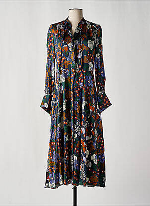 Robe longue manches longues manches longues bleu CALIBAN femme