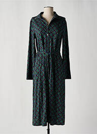 Robe mi-longue imprimé fantaisie manches longues vert SIYU femme