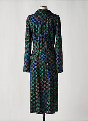 Robe mi-longue imprimé fantaisie manches longues vert SIYU femme