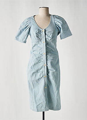 Robe mi-longue manches courtes manches courtes bleu MASSCOB femme