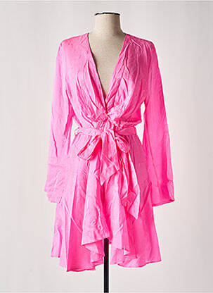Robe mi-longue manches longues manches longues rose FORTE-FORTE femme