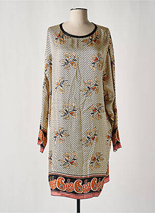 Robe mi-longue coupe fluide manches longues beige FORTE-FORTE femme