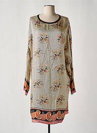 Robe mi-longue coupe fluide manches longues beige FORTE-FORTE femme