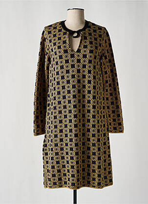 Robe pull coupe droite manches longues or SIYU femme