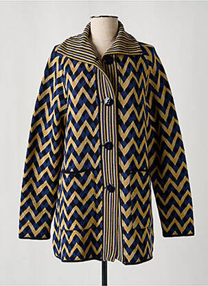 Gilet manches longues fermeture boutonnée sur le devant bleu SIYU femme