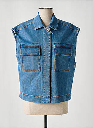 Veste casual coupe droite bleu POMANDERE femme