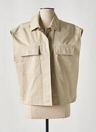 Veste casual coupe droite beige POMANDERE femme