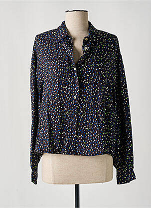 Chemisier imprimé fleurs manches longues bleu ALYSI femme