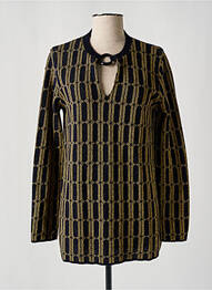 Pull col v manches longues bleu SIYU femme