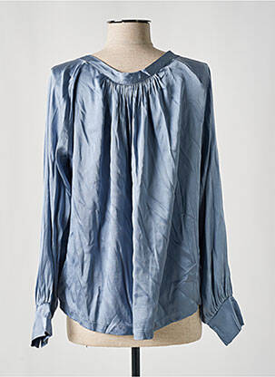 Blouse poignets boutonnés avec fente manches longues bleu SHIRT C-ZERO femme