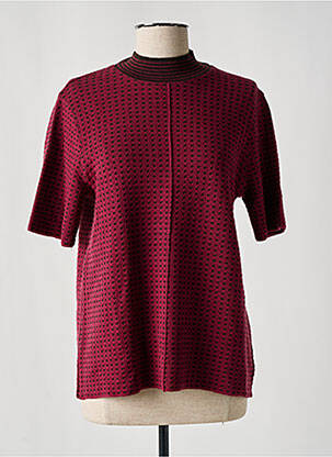Pull coupe droite manches courtes rouge SIYU femme