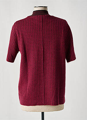 Pull coupe droite manches courtes rouge SIYU femme