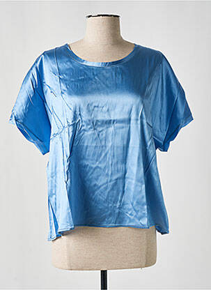 Blouse col rond manches courtes bleu SHIRT C-ZERO femme