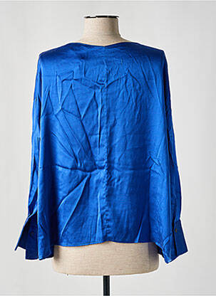 Blouse poignets boutonnés avec fente manches longues bleu SHIRT C-ZERO femme