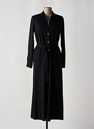 Robe mi-longue manches longues manches longues noir CALIBAN femme