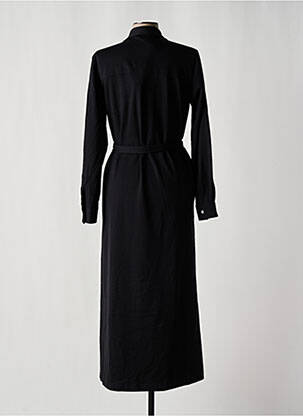 Robe mi-longue manches longues manches longues noir CALIBAN femme