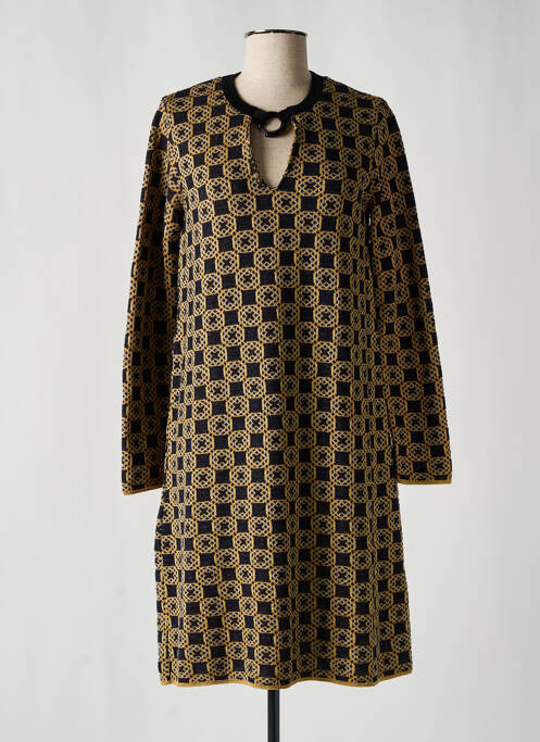 Robe pull coupe droite manches longues or SIYU femme