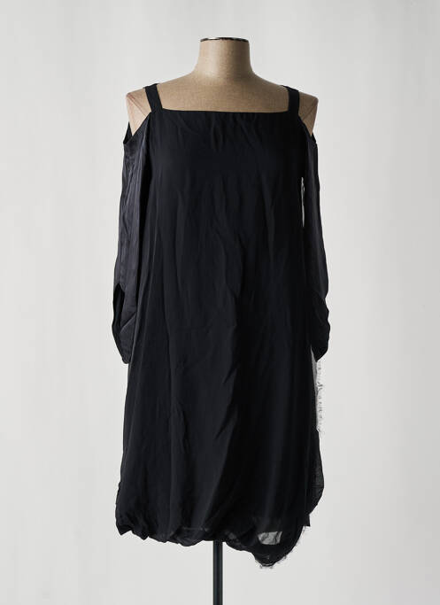 Robe mi-longue manches 3/4 manches 3/4 noir KRISTINA TI femme