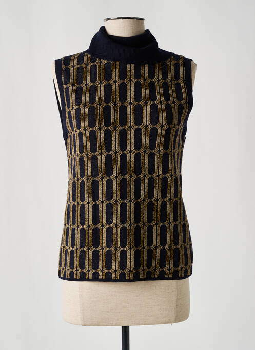 Pull col roulé bleu SIYU pour femme