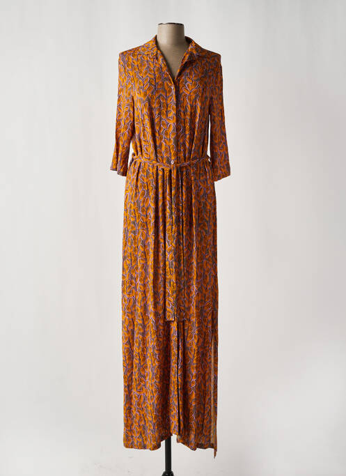 Robe longue orange SIYU pour femme