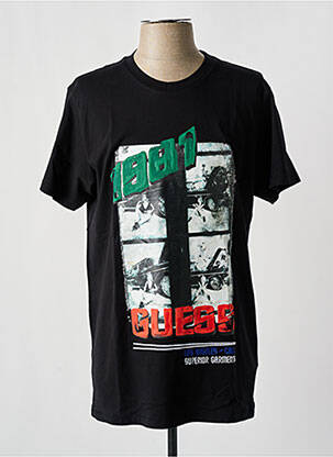 T-shirt coupe droite manches courtes noir GUESS homme
