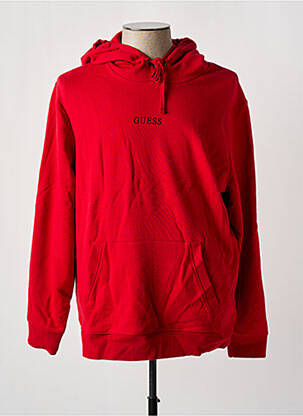 Sweat-shirt à capuche broderie manches longues rouge GUESS homme