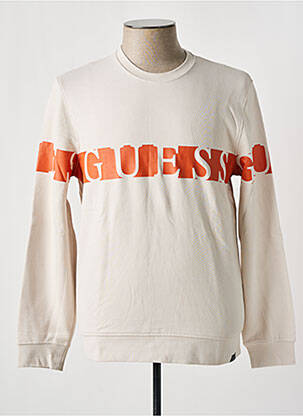 Sweat-shirt manches longues manches longues beige GUESS homme