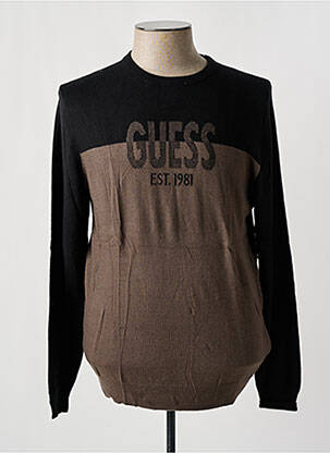 Pull col rond manches longues vert GUESS homme