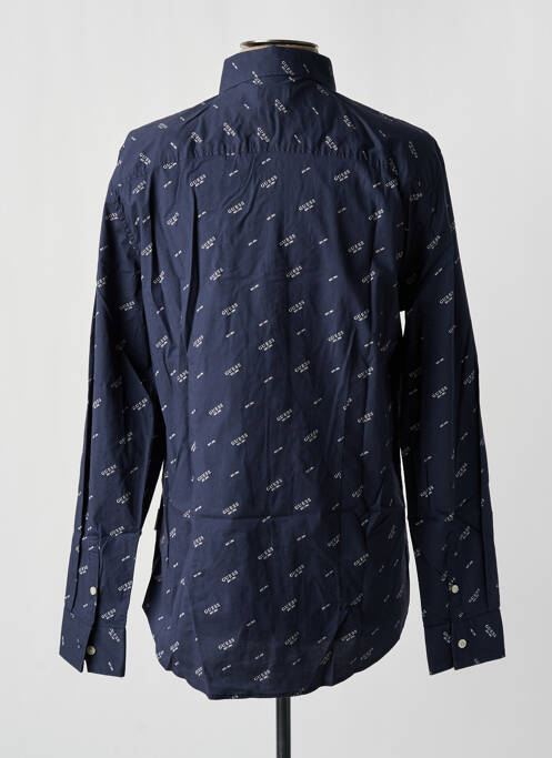 Chemise manches longues bleu GUESS pour homme