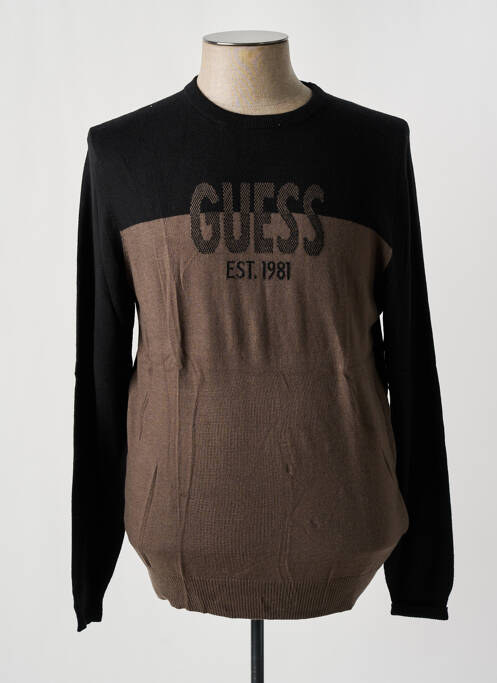 Pull col rond manches longues vert GUESS homme