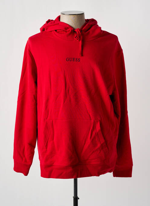 Sweat-shirt à capuche rouge GUESS pour homme