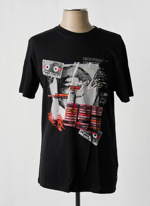 T-shirt noir GUESS pour homme