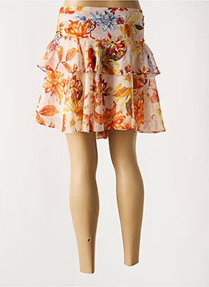 Jupe courte coupe évasée orange GUESS femme