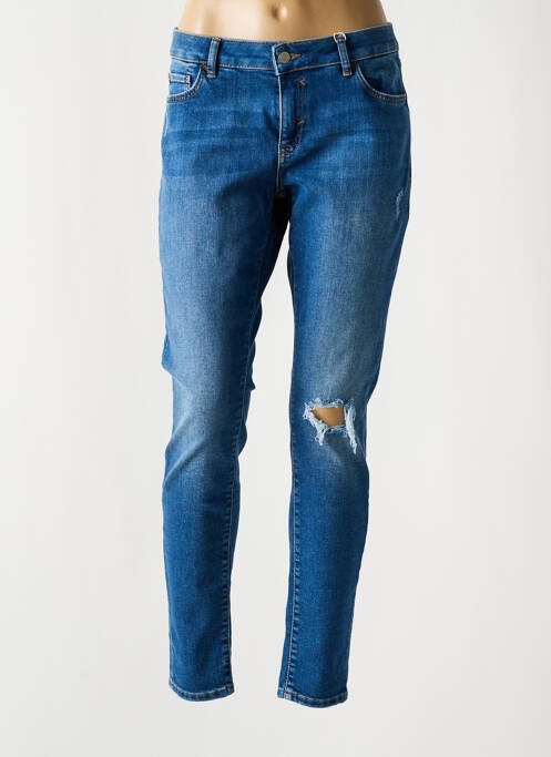 Jeans skinny effet usé délavé taille normale bleu EDC femme