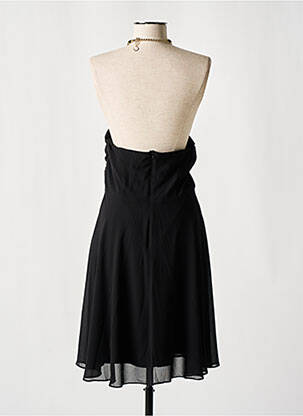 Robe mi-longue tissage crêpe fines bretelles noir MORGAN femme