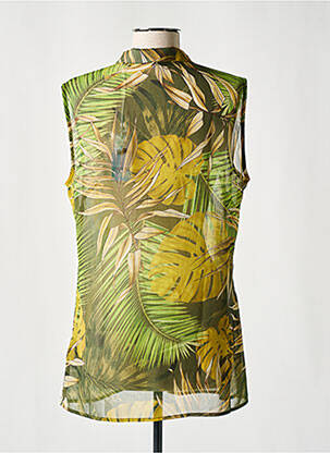Chemisier tissage crêpe sans manche vert GUESS femme