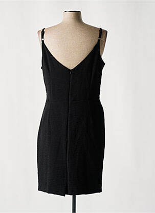 Robe mi-longue tissage crêpe fines bretelles noir MORGAN femme