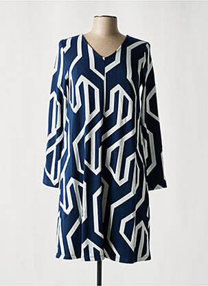 Robe mi-longue imprimé fantaisie manches longues bleu STREET ONE femme