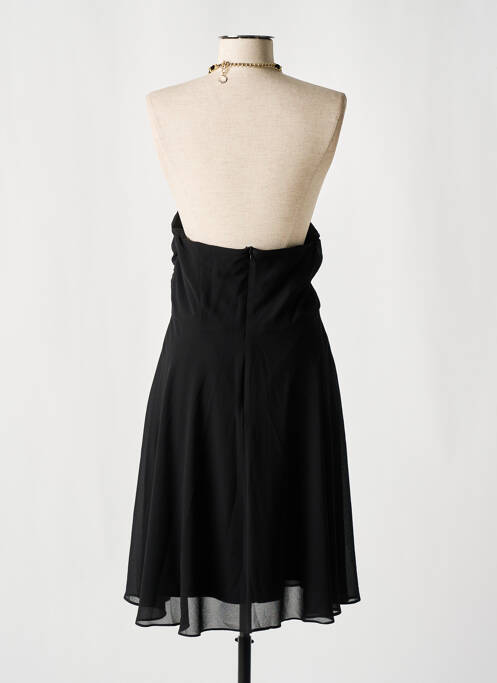 Robe mi-longue tissage crêpe fines bretelles noir MORGAN femme