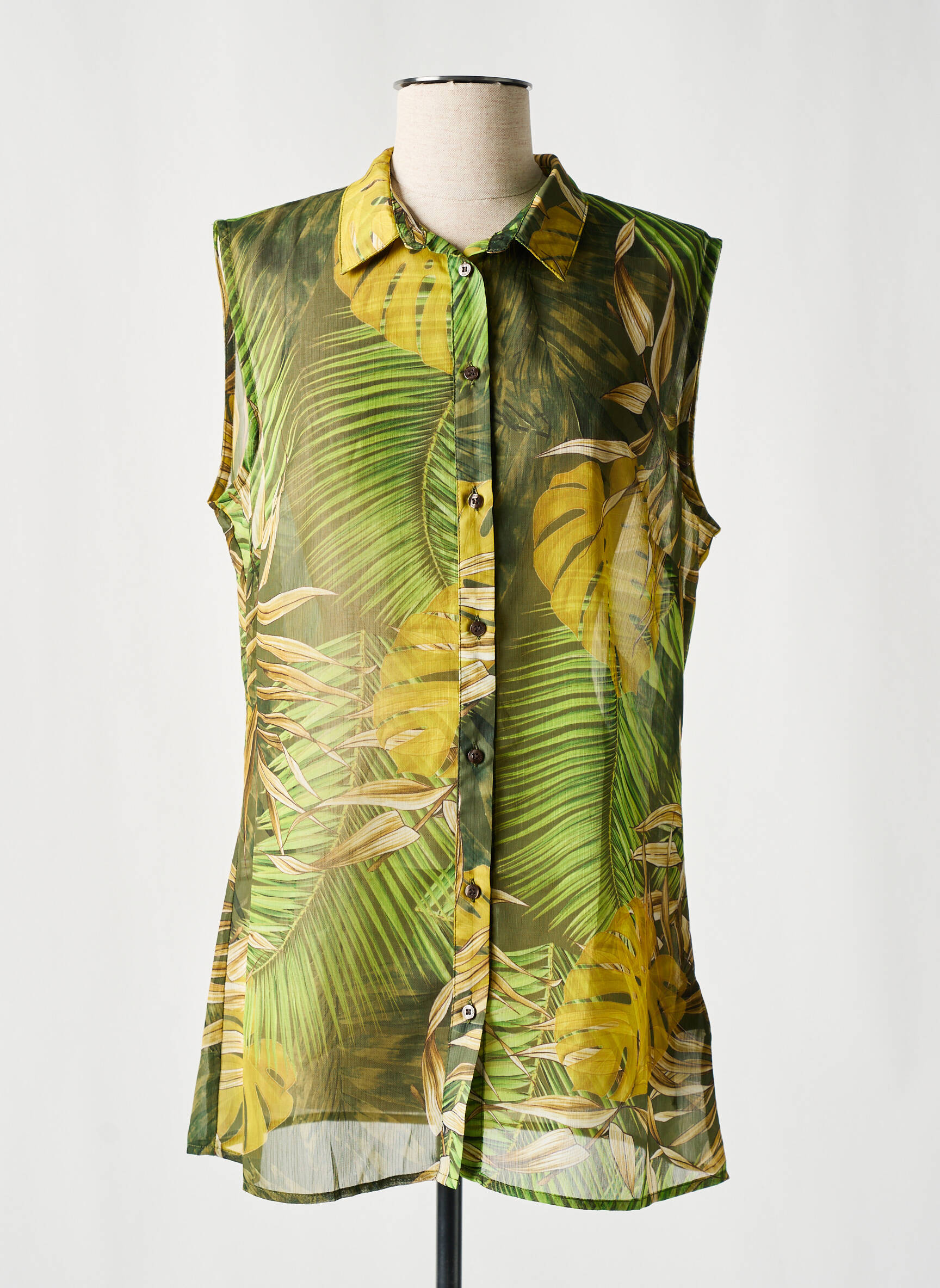 Chemisier Tissage Crêpe Vert Guess Femme 2484480-vert00 Modz