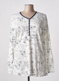 Pyjama col v beige NINA VON C femme