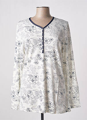 Pyjama col v beige NINA VON C femme