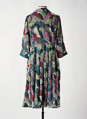 Robe mi-longue manches 3/4 manches 3/4 vert LILI SIDONIO femme